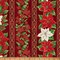 Fabric Hoffman Scarlet Gold Poinsettia Stripe Blooming Holidays by the Quarter Yard X7789-78G